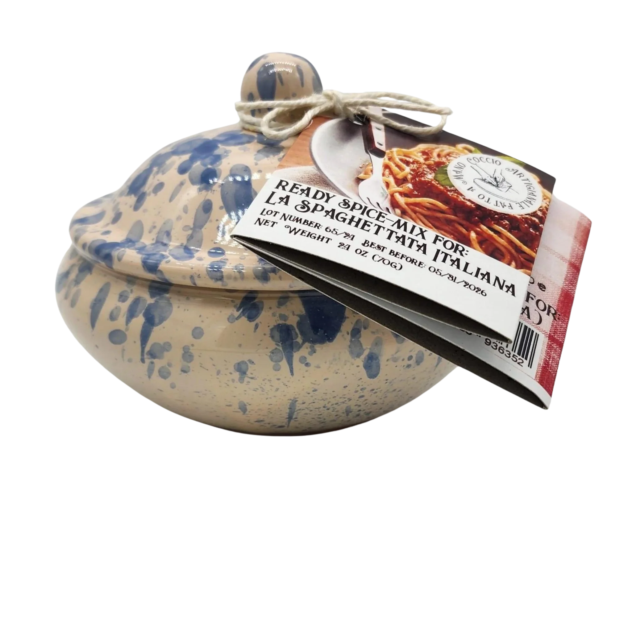 Casarecci di Calabria La Spaghettata Mix Spices in a Hand Made Italian Majolica vase 2.1 oz
