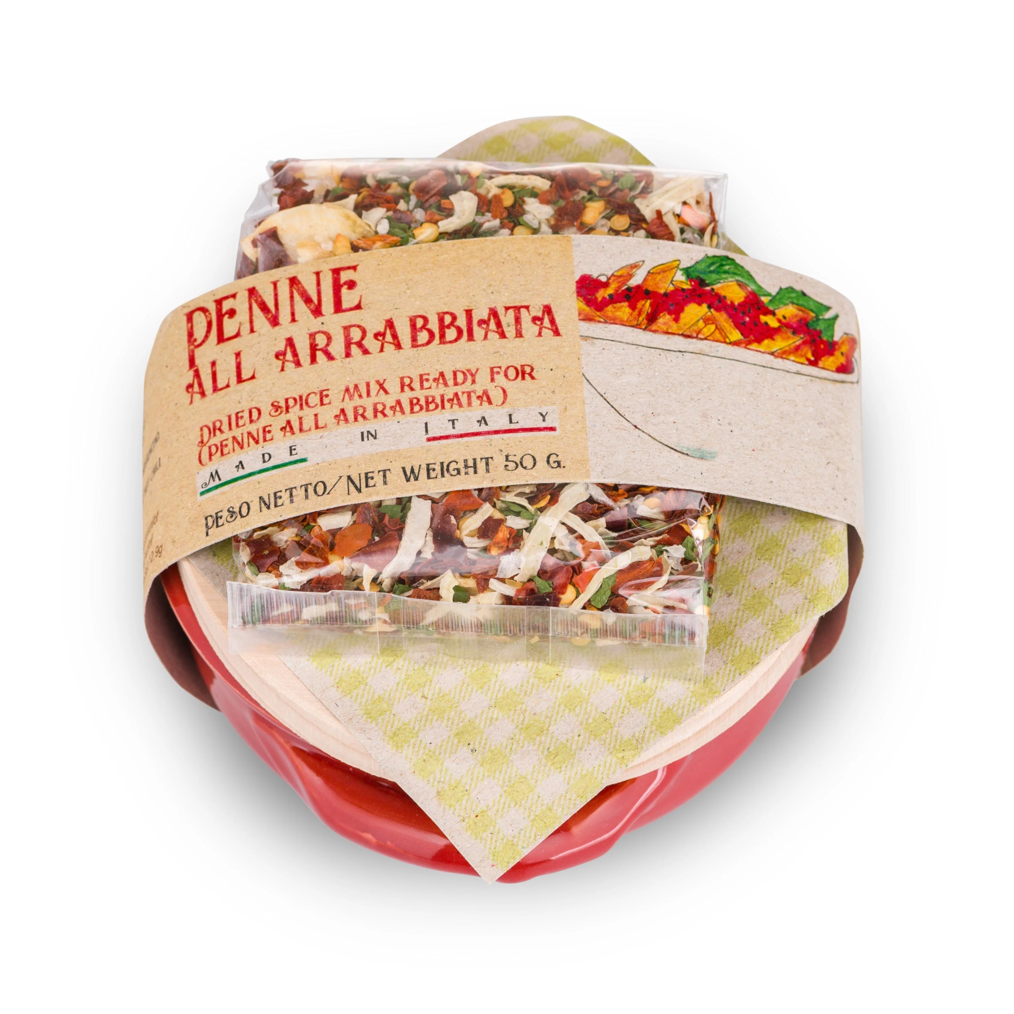 Casarecci di Calabria  Ricetta Arrabbiata with Terracotta Ceramic - 1.7 oz