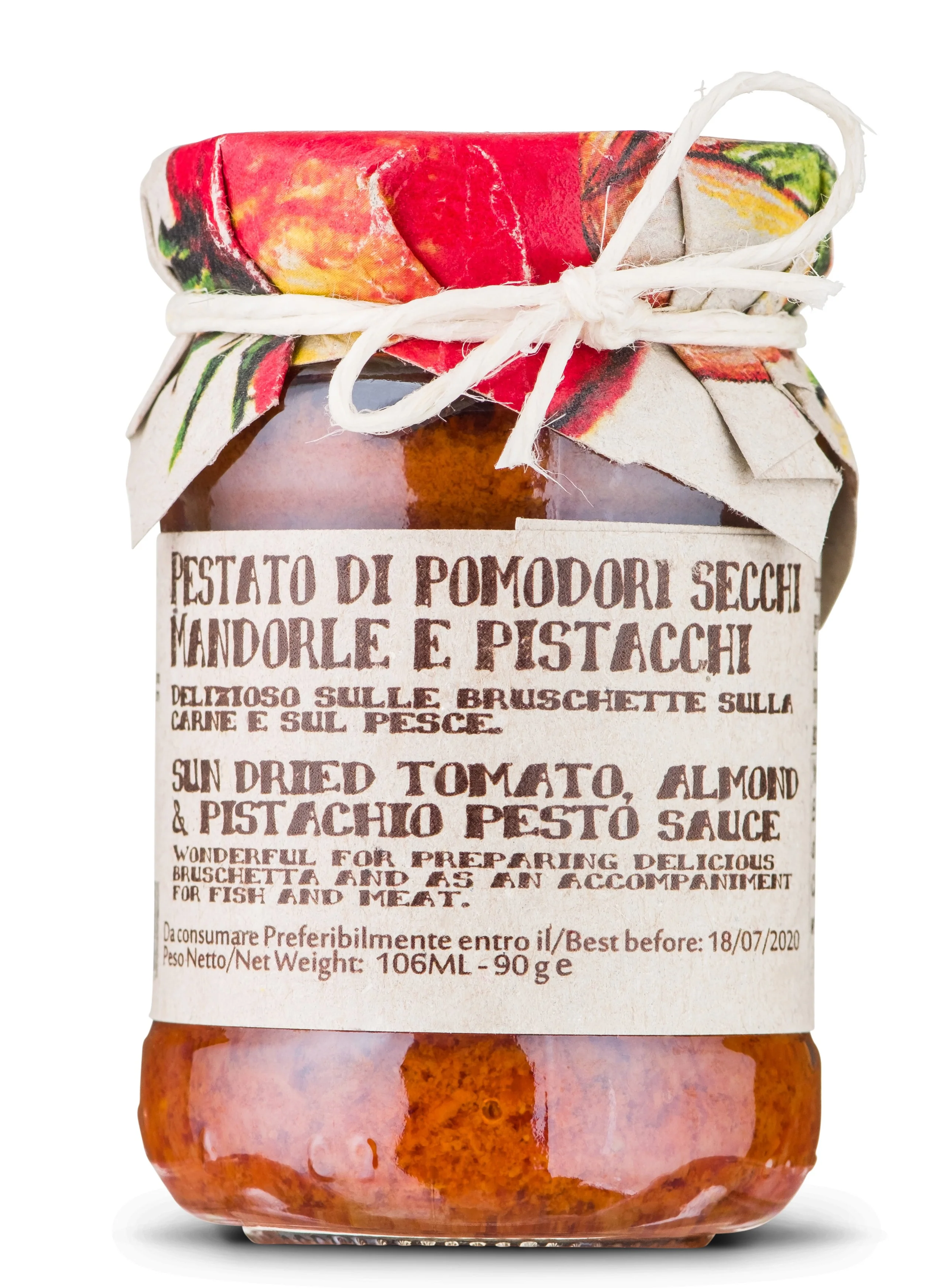 Casarecci di Calabria Sun Dried Tomato Almond Pistachio Pesto Sauce 6.3 OZ
