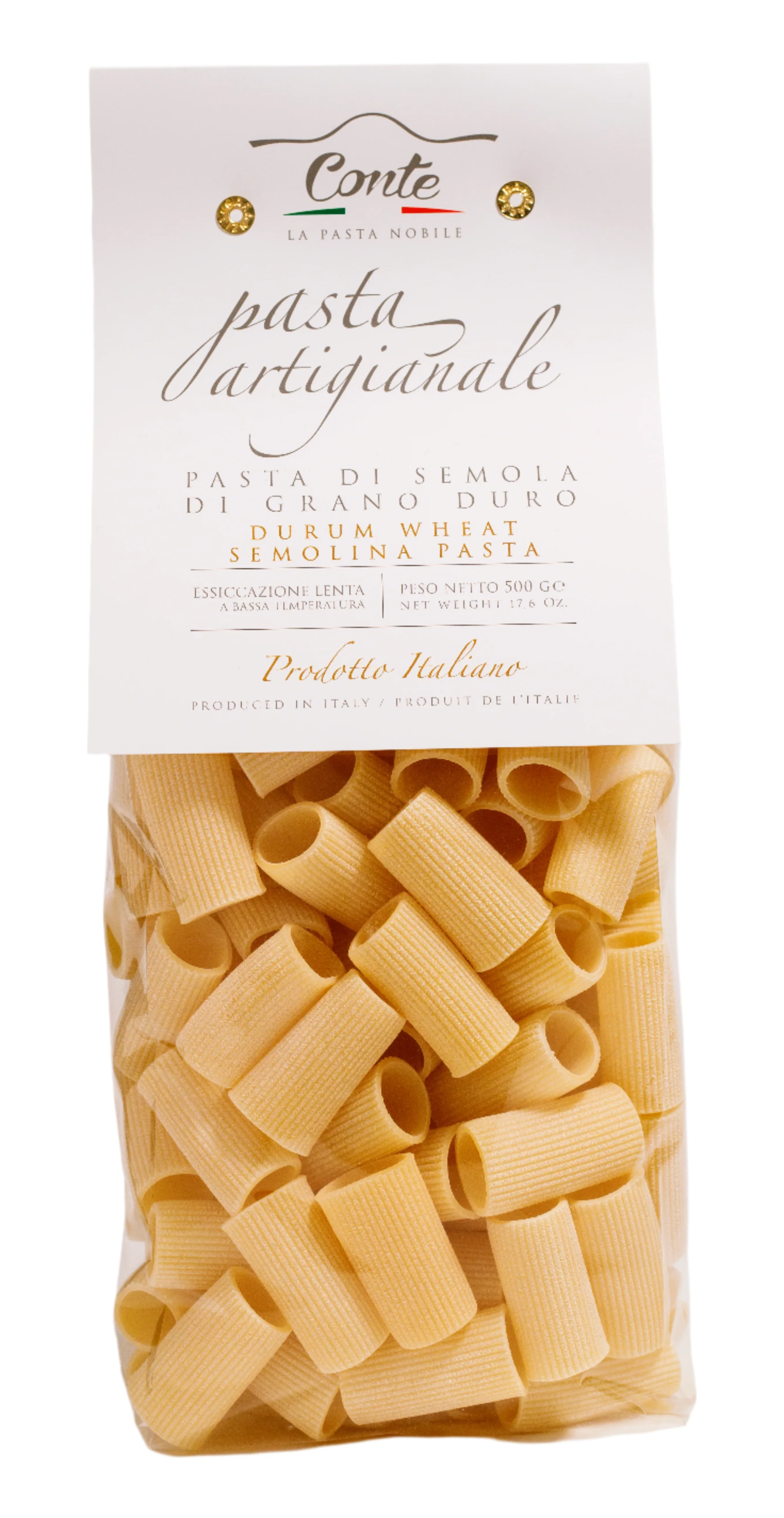 Pastificio Conte Artisanal Rigatoni Pasta 100% Durum Wheat - 500gr