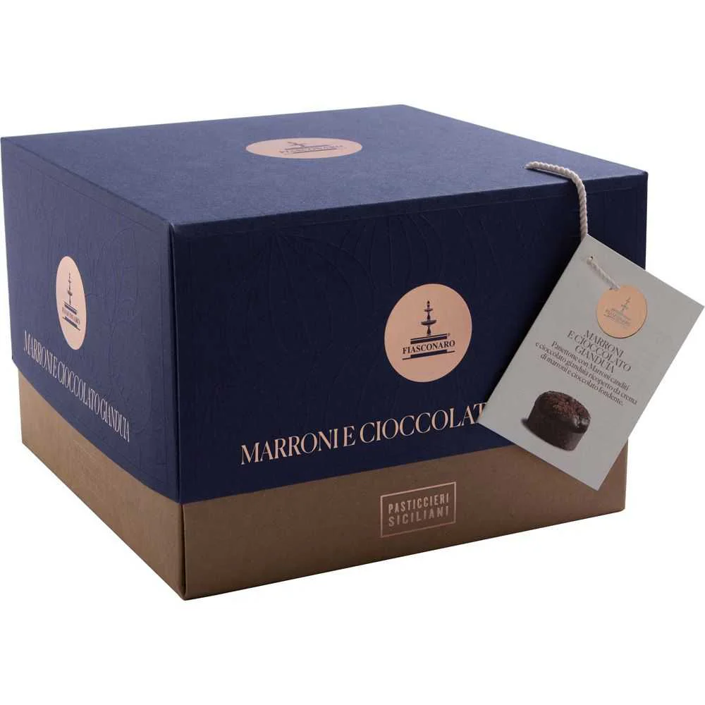 Fiasconaro Chestnuts & Gianduia Chocolate Panettone, 2.2 lb (1 kg)