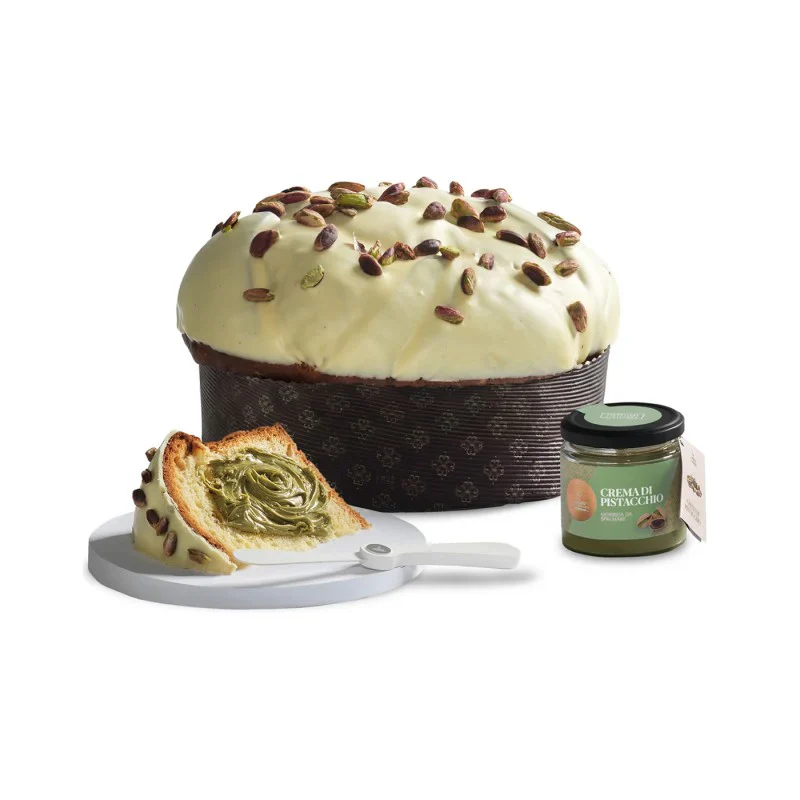 Fiasconaro Panettone Oro Verde, Panettone with Pistachio Spread, 1 kg - Image 2