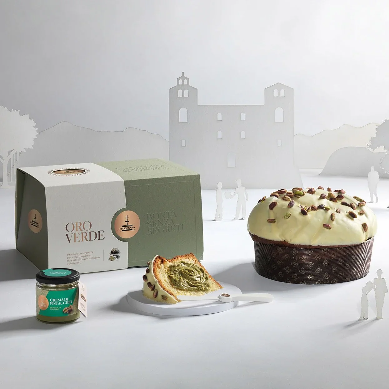 Fiasconaro Panettone Oro Verde, Panettone with Pistachio Spread, 1 kg - Image 3