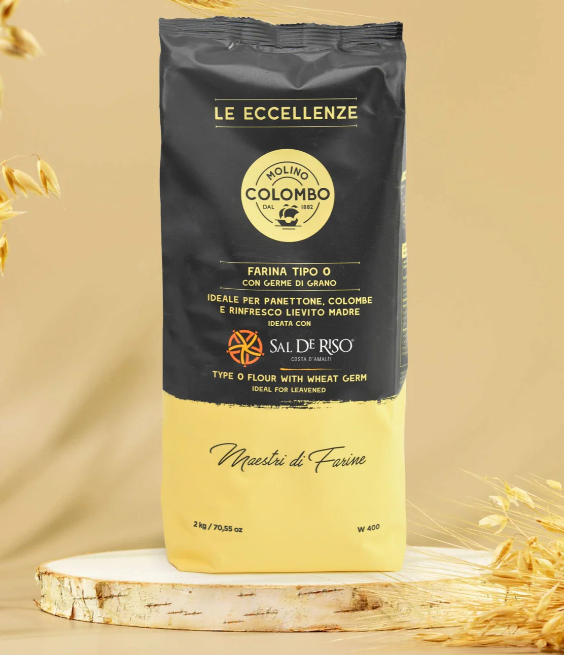 Molino Colombo Flour Sal Del Riso Type 0 with Weat Germ Panettoni e Colombe 4.4 lb