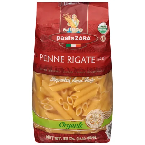 Pasta Zara Organic Penne Rigate 454g