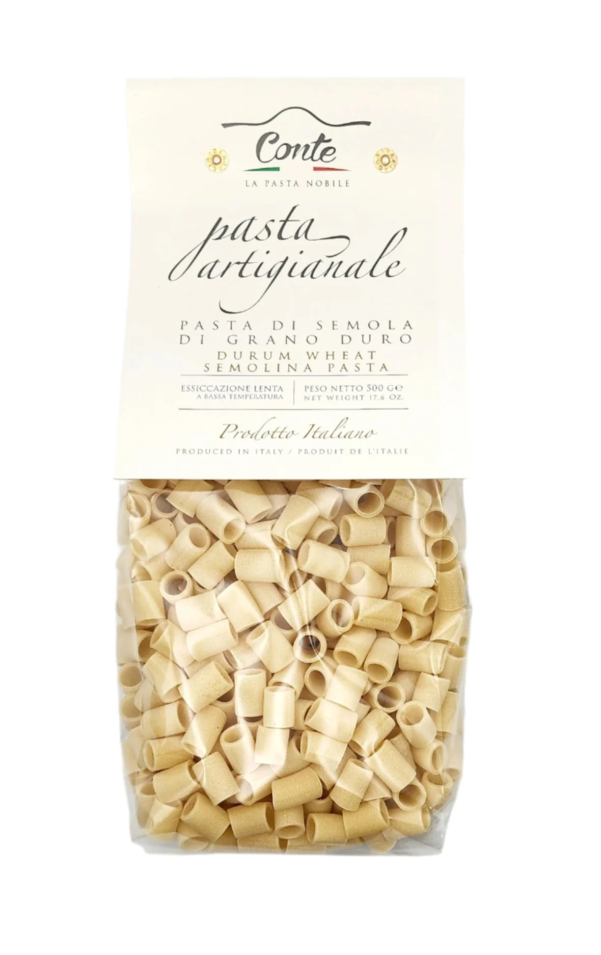 Pastificio Conte Artisanal Ditali Pasta 100% Durum Wheat - 500gr