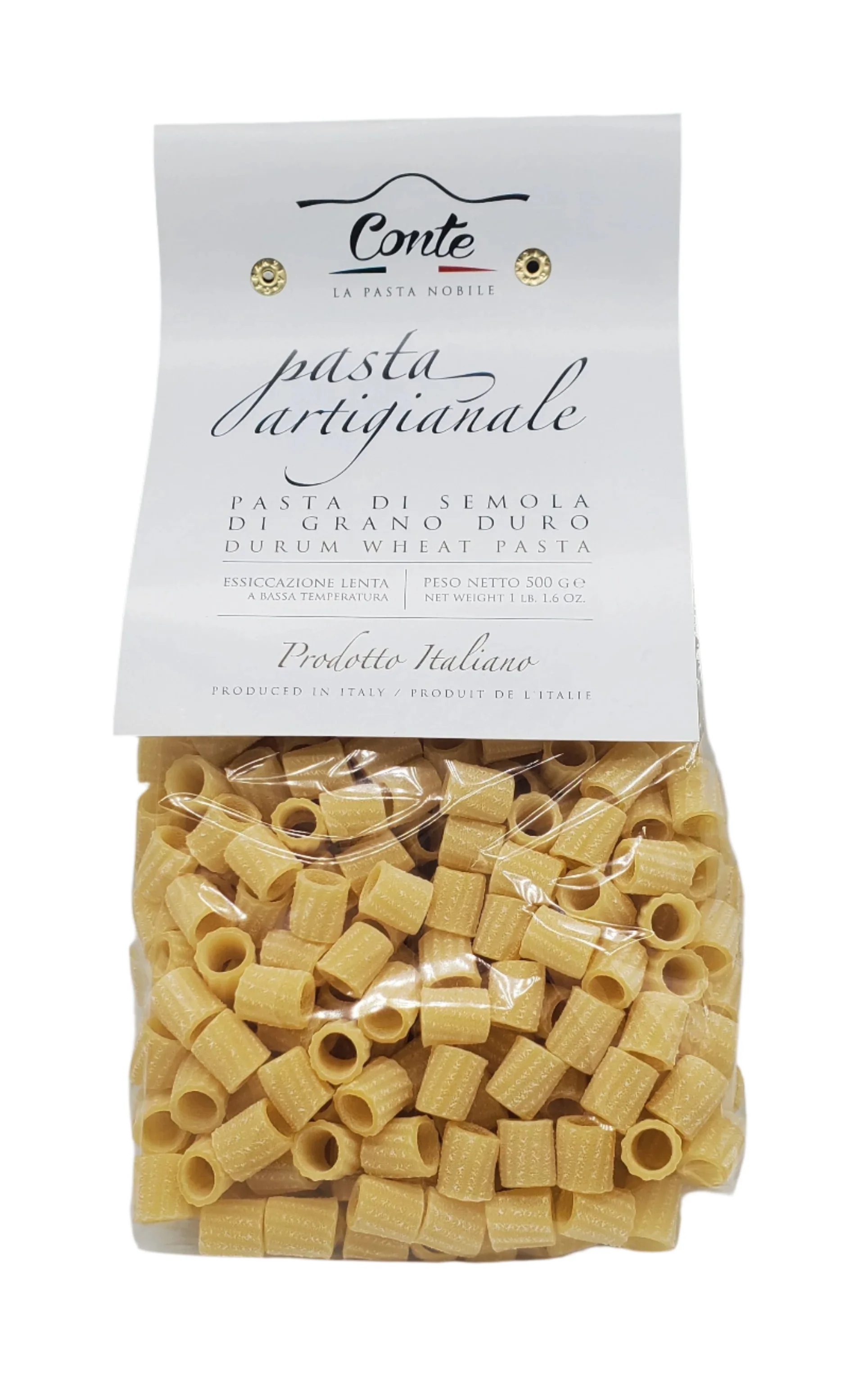 Pastificio Conte Artisanal Ditali Rigati Pasta 100% Durum Wheat - 500gr