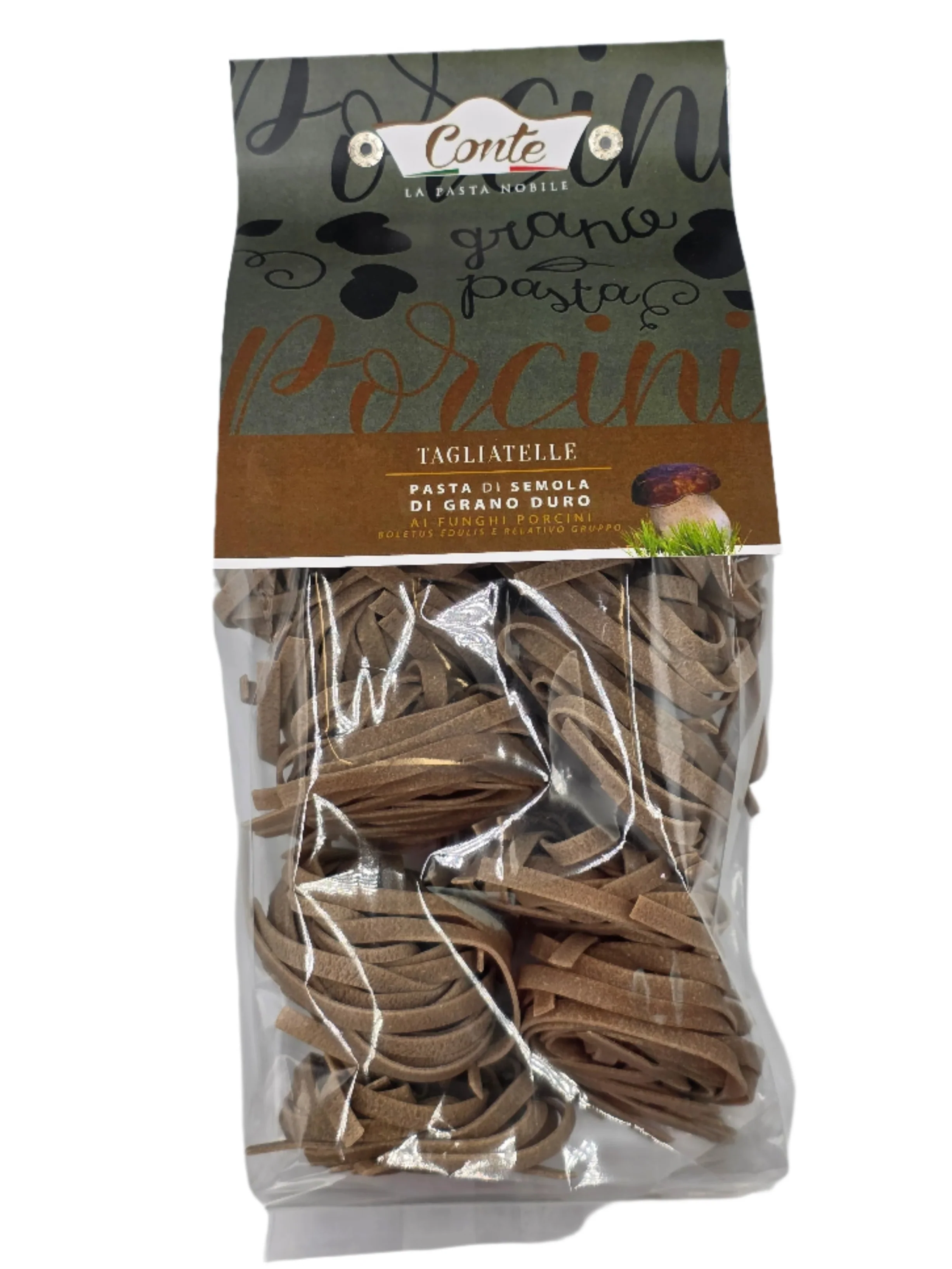 Pastificio Conte Artisanal Tagliatelle with Porcini Mushrooms Pasta 100% Durum Wheat Pasta - 500gr