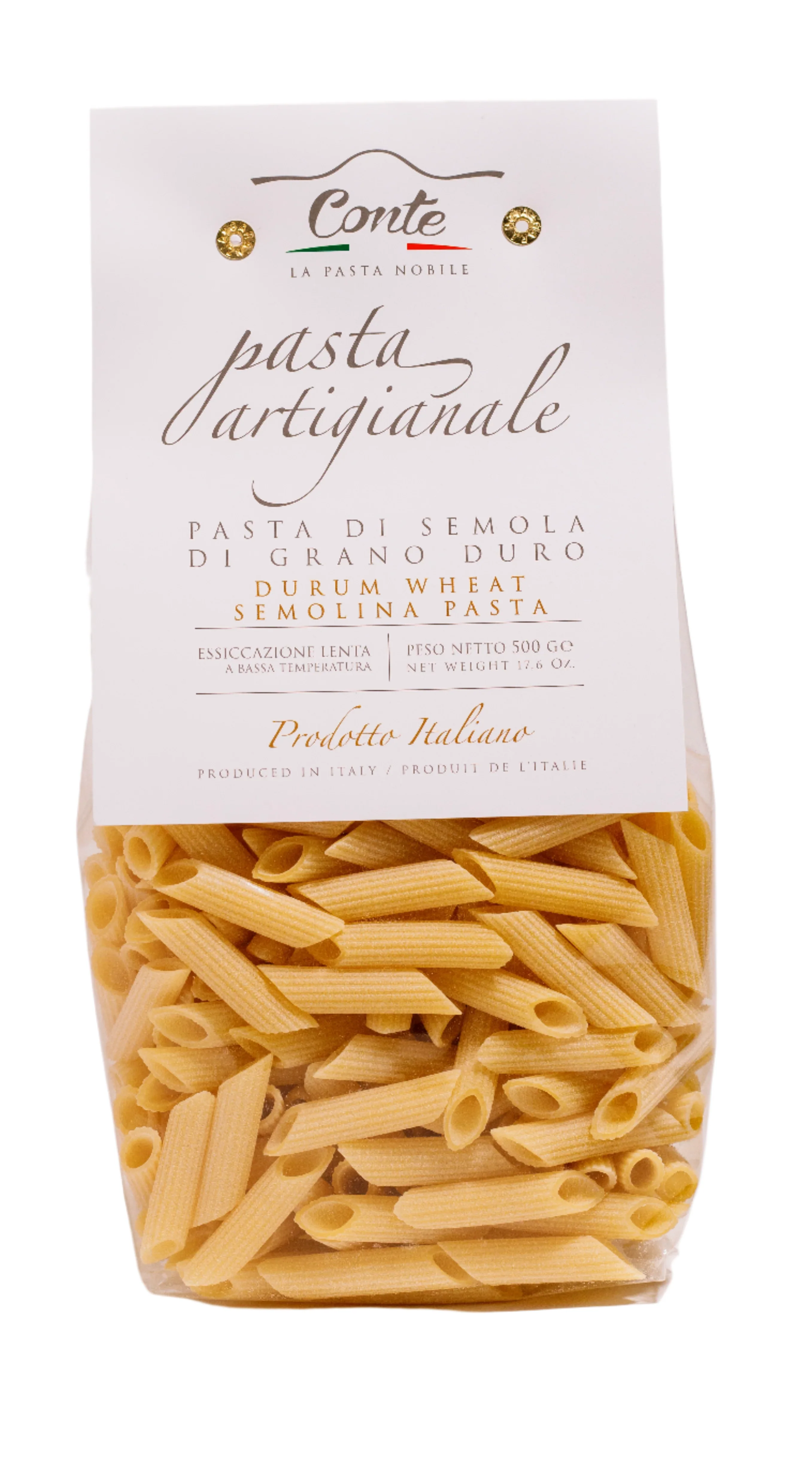Pastificio Conte Artisanal Penne Pasta 100% Durum Wheat - 500gr