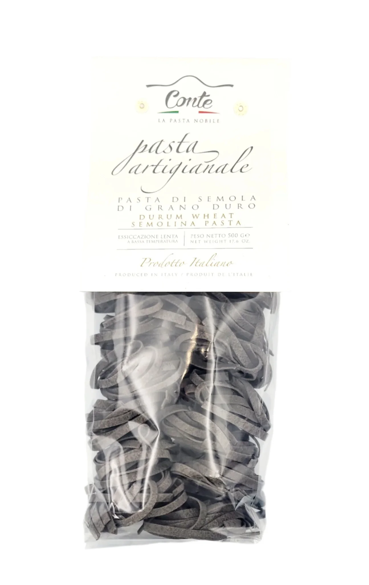 Pastificio Conte Artisanal Tagliatelle Squid Ink Pasta 100% Durum Wheat - 500gr