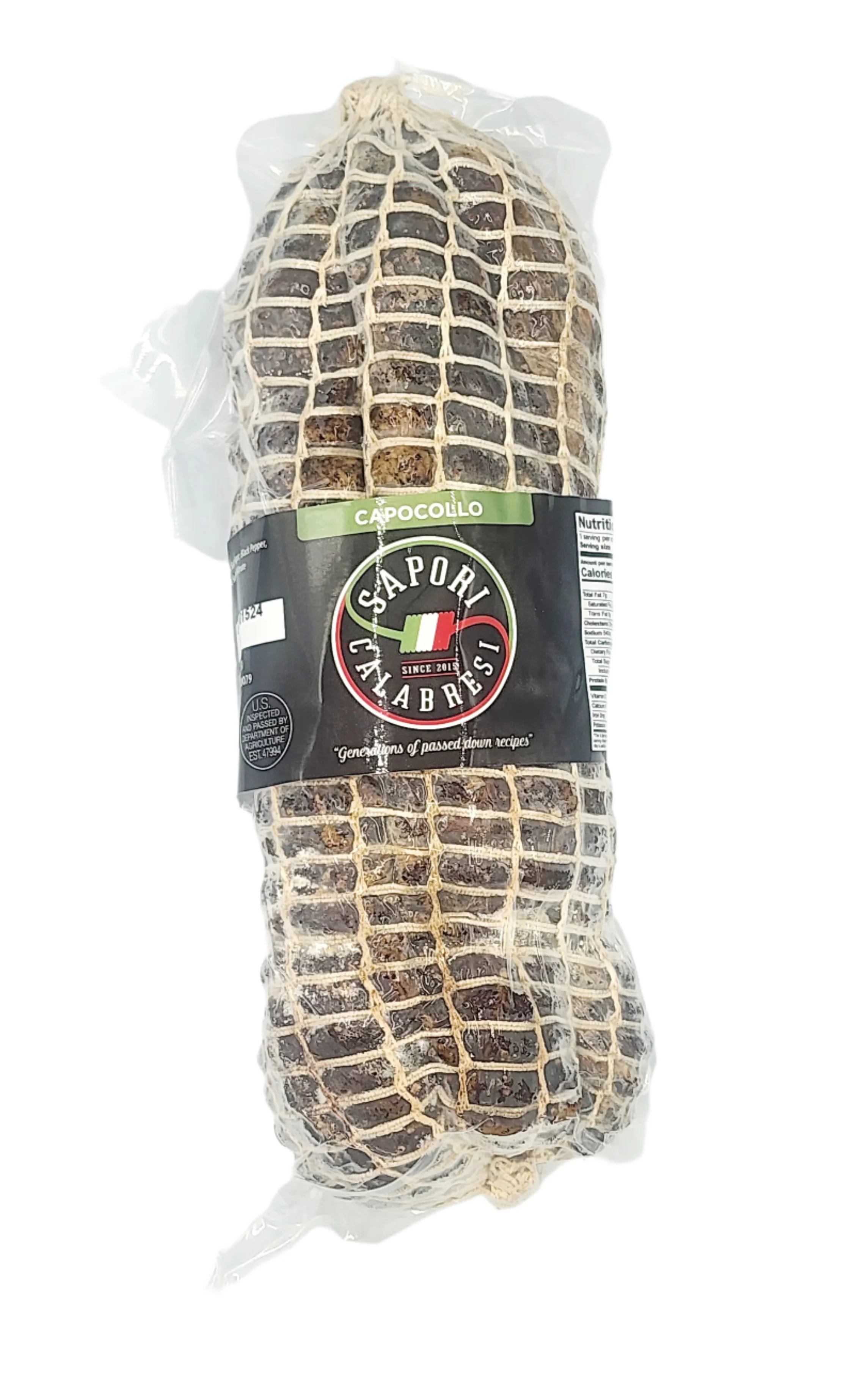 Sapori Calabresi Sweet Calabrian Capicollo 3 lb