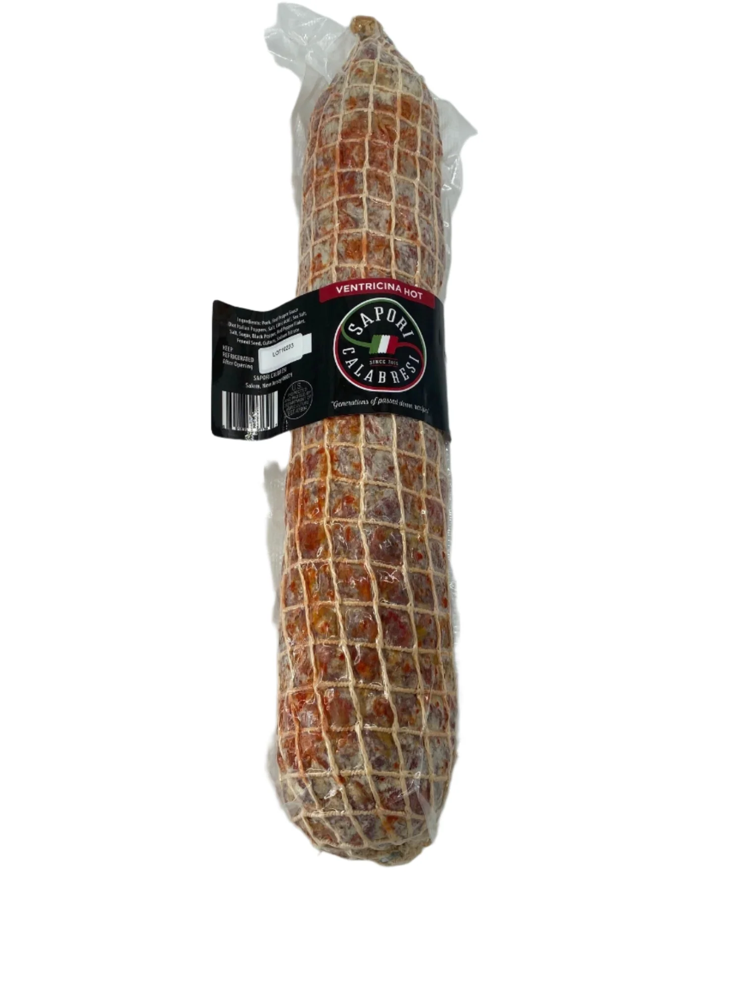 Sapori Calabresi Ventricina Hot Sopressata 3.5lb