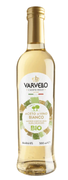 Varvello Organic White Wine Vinegar Aged in Wooden Barrels, 17 oz