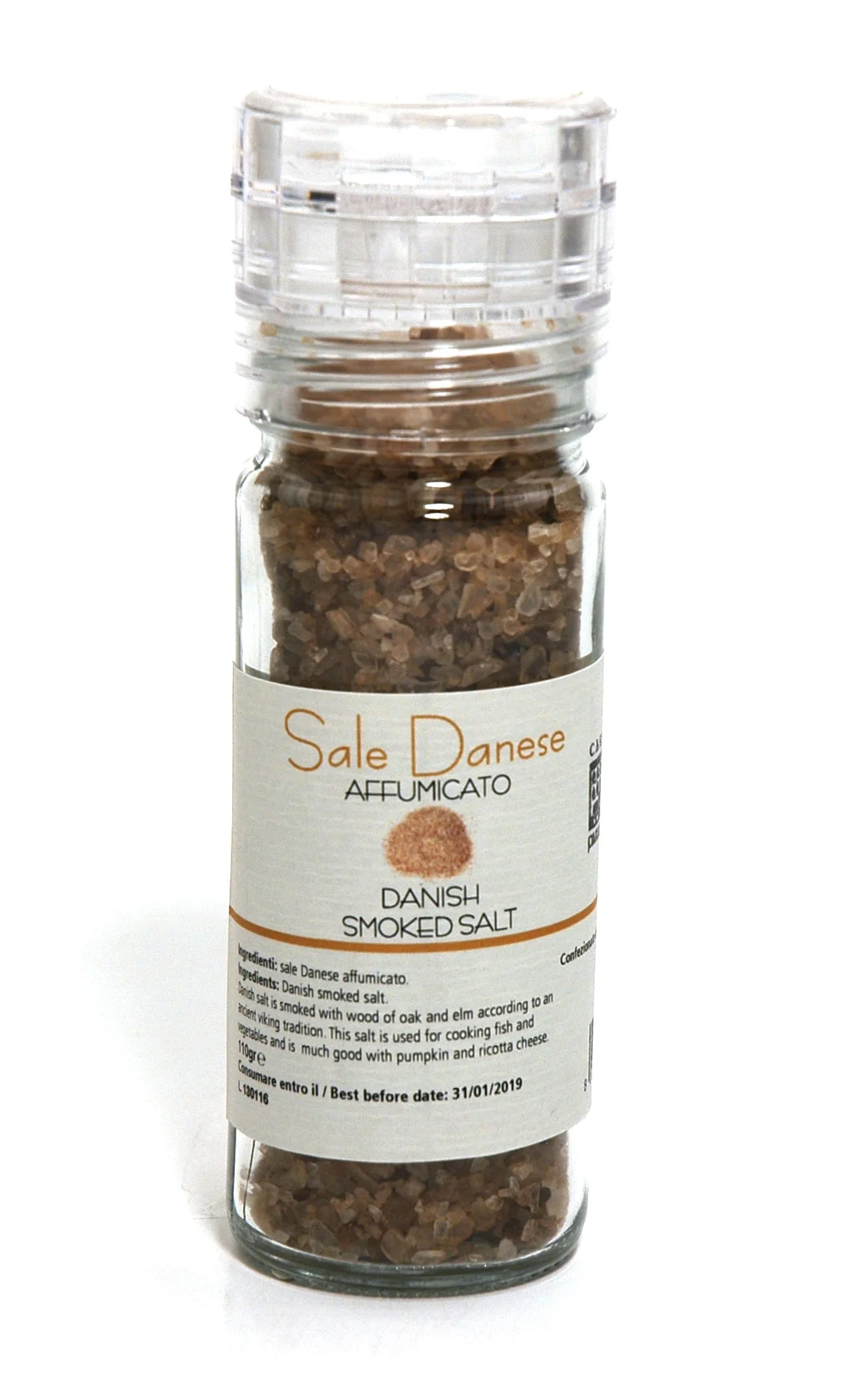 Danish Smoked Salt Grinder, by Casale Paradiso 110 gr